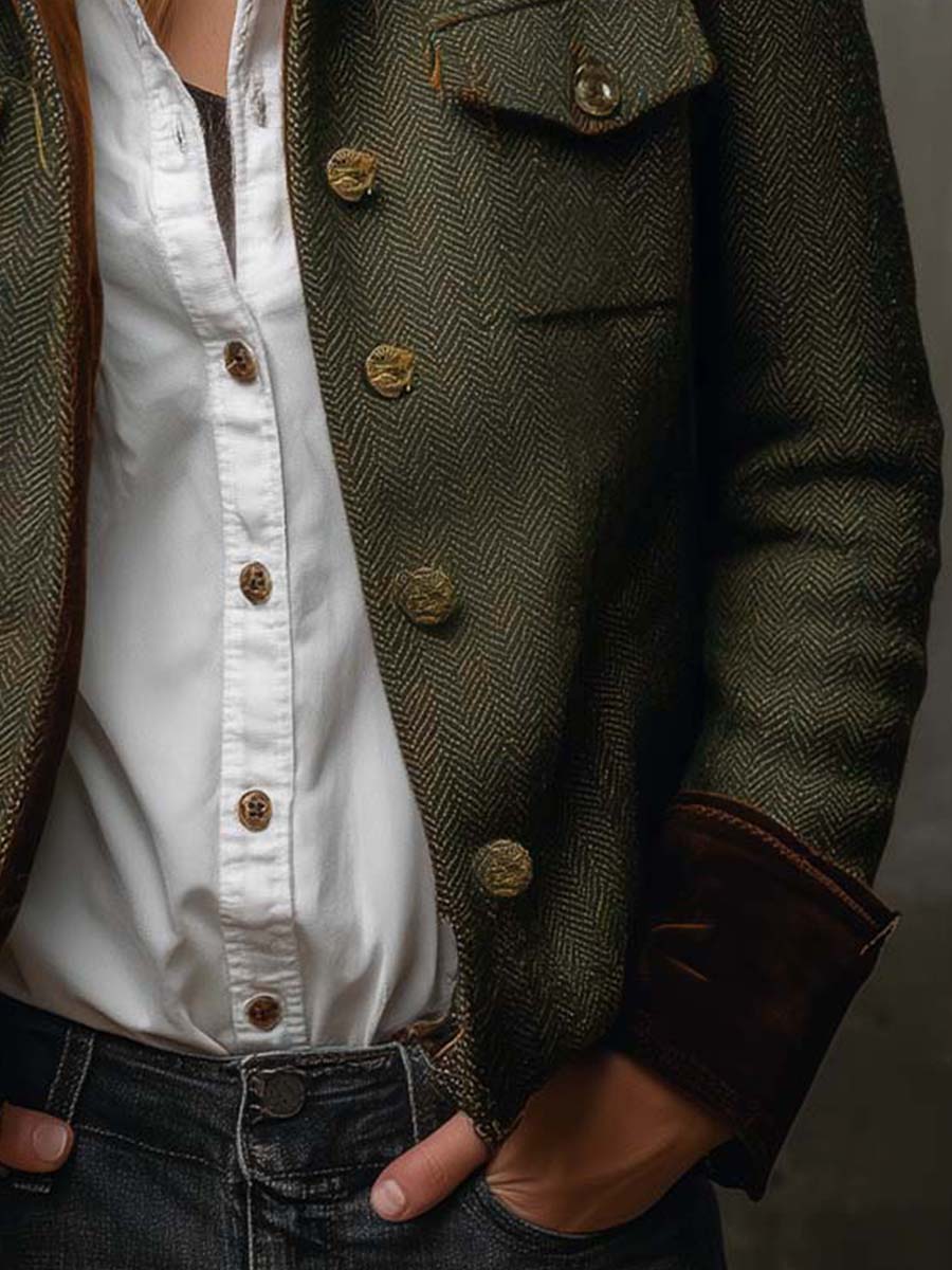 Mahaut – blazer vintage chevrons à liserés contrastants, vue 7