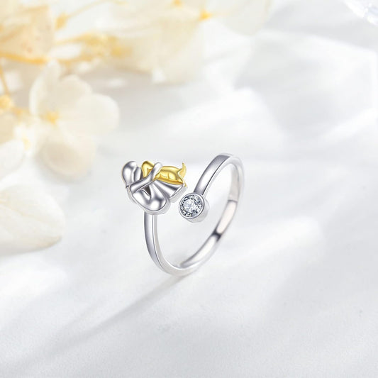 L'Étreinte Éternelle | Bague réglable femme et chien