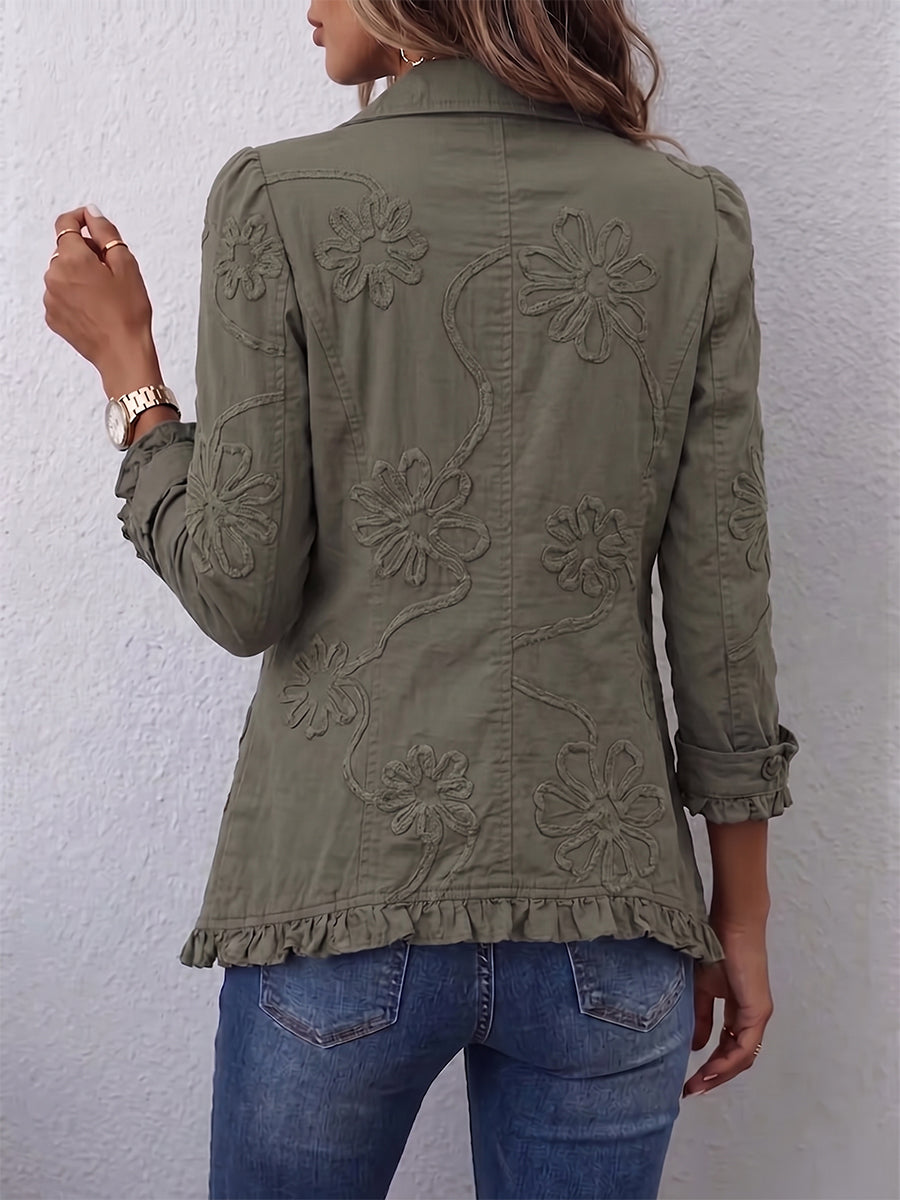Maylis – veste utilitaire brodée fleurie bohème, vue 2