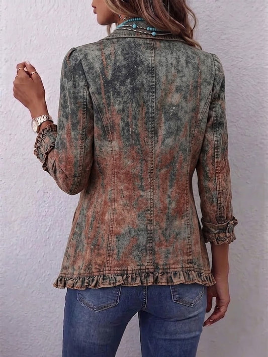 Fanny – veste vintage imprimé dégradé texturé