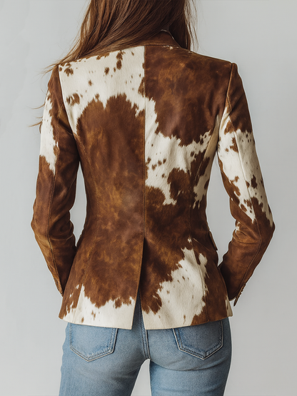 Gaëtane – blazer vintage imprimé vache, vue 2