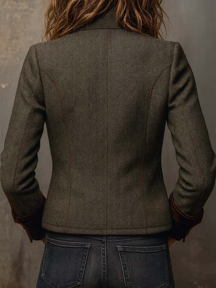 Mahaut – blazer vintage chevrons à liserés contrastants, vue 3