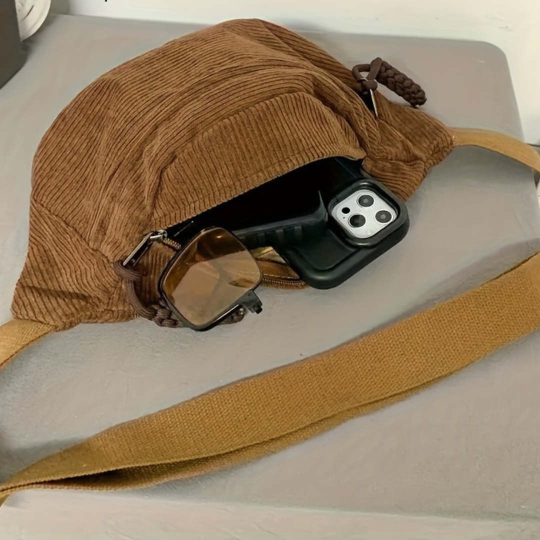 Petra | Bolso de Hombro Terciopelo de Canalé