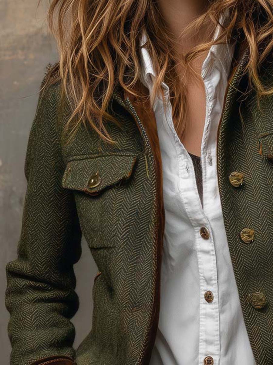 Mahaut – blazer vintage chevrons à liserés contrastants, vue 4