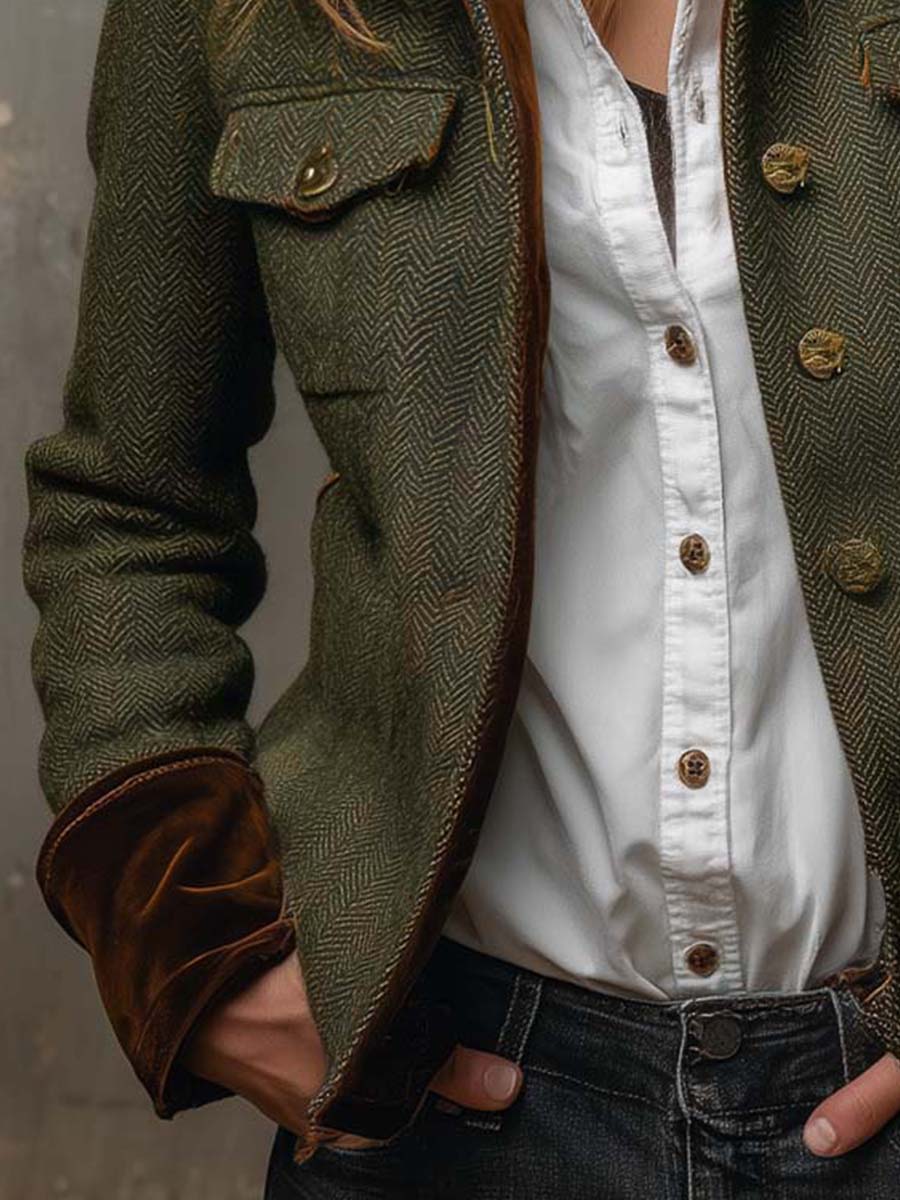 Mahaut – blazer vintage chevrons à liserés contrastants, vue 5