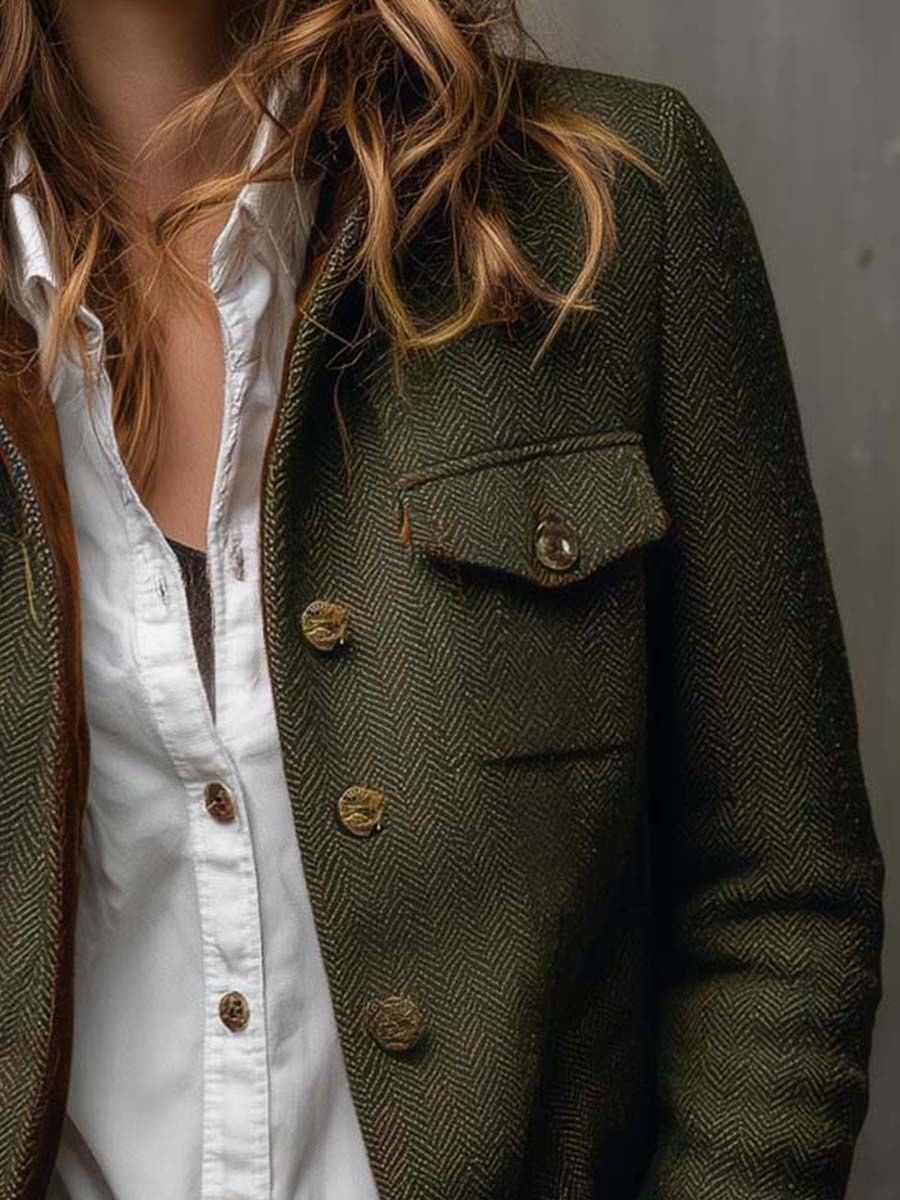 Mahaut – blazer vintage chevrons à liserés contrastants, vue 6