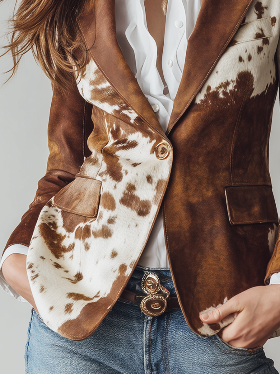 Gaëtane – blazer vintage imprimé vache, vue 5