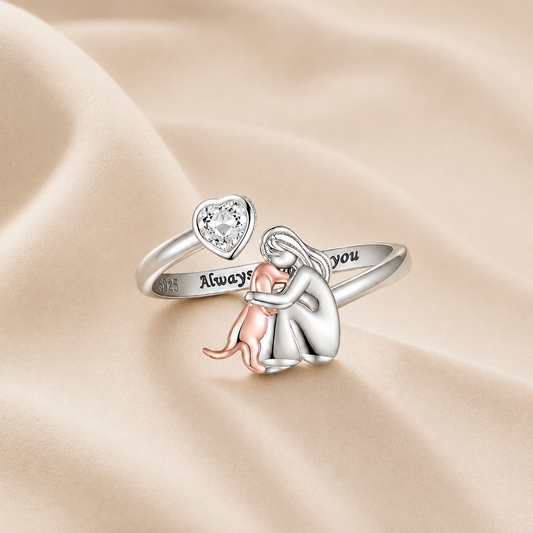 L'Étreinte Éternelle | Bague réglable gravée