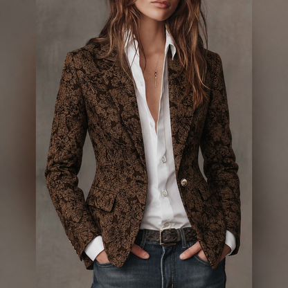 Églantine – blazer jacquard cachemire ajusté