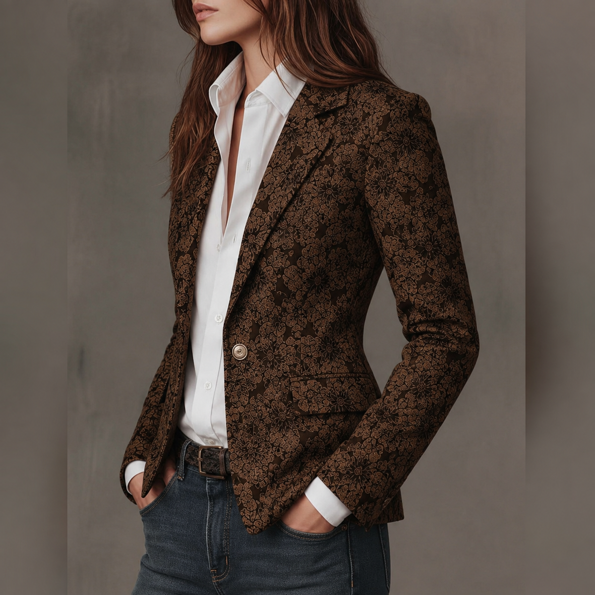 Églantine – blazer jacquard cachemire ajusté, vue 2