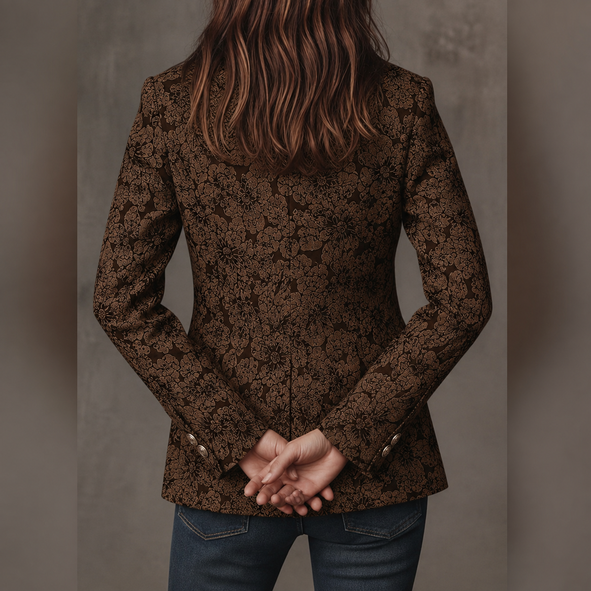 Églantine – blazer jacquard cachemire ajusté, vue 3