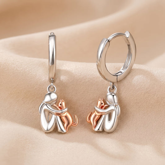 L'Étreinte Éternelle | Boucles d'oreilles femme et chat
