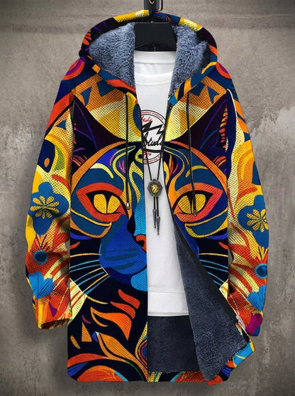 Carine | Manteau en maille à motif chats