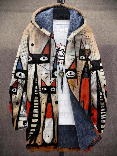 Eulalie | Manteau en maille à motif chats