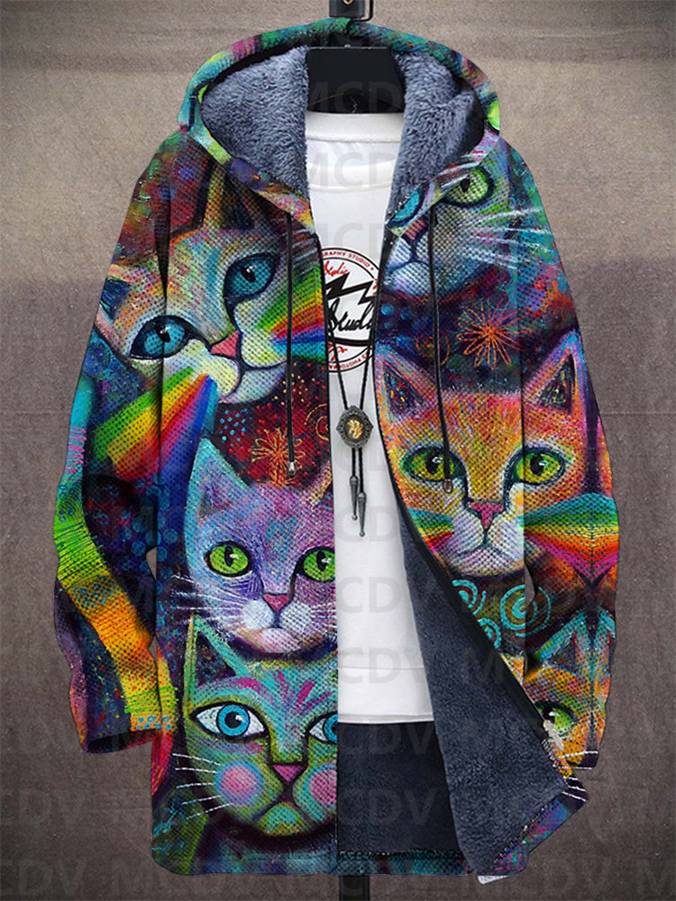 Eulalie | Manteau en maille à motif chats