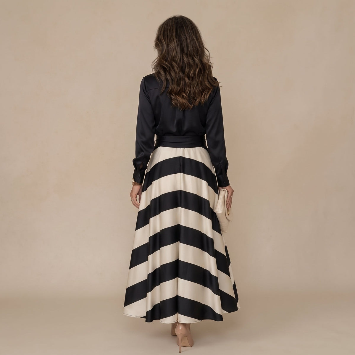 Victoria – robe chemise rayée à ceinture