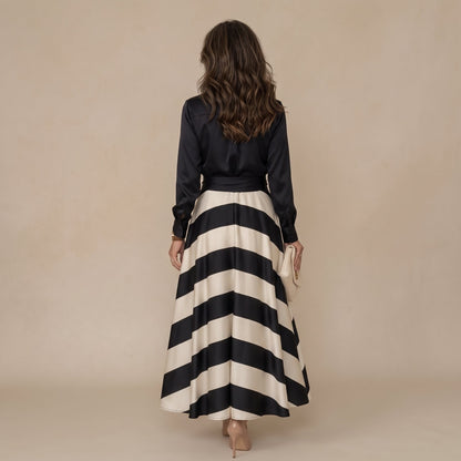 Victoria – robe chemise rayée à ceinture