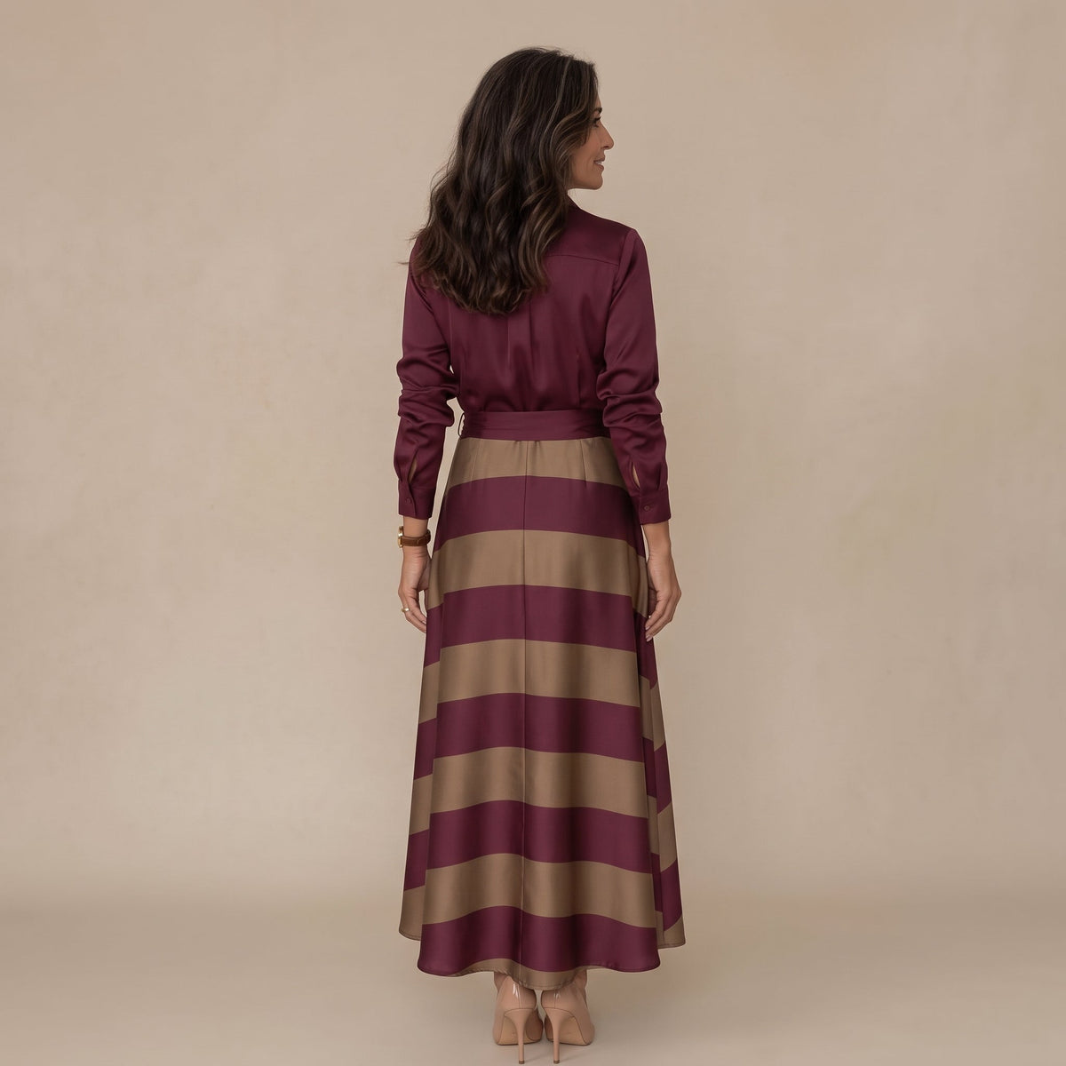 Victoria – robe chemise rayée à ceinture
