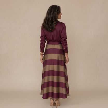 Victoria – robe chemise rayée à ceinture