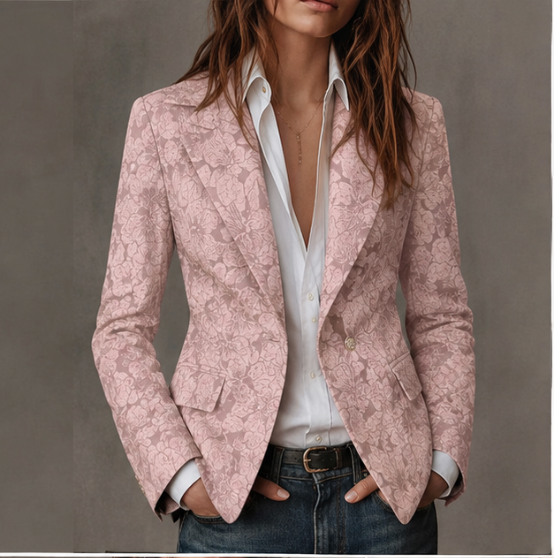 Églantine – blazer jacquard cachemire ajusté, vue 4