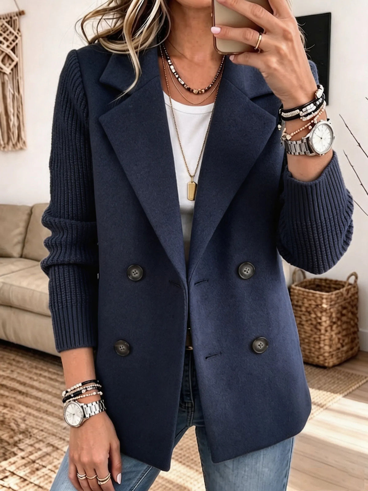 Clémentine – blazer élégant à manches en maille, vue 5