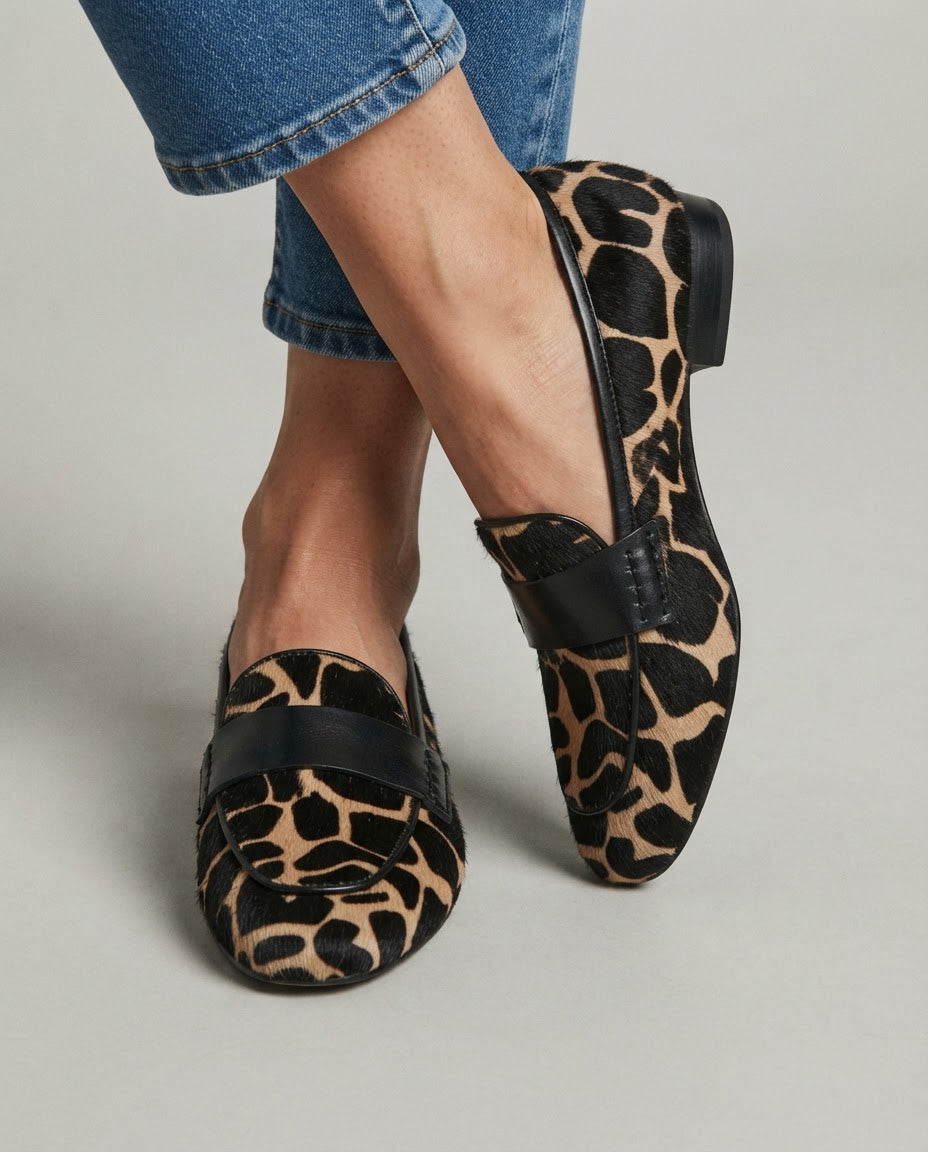 Joséphine | Mocassin girafe abricot