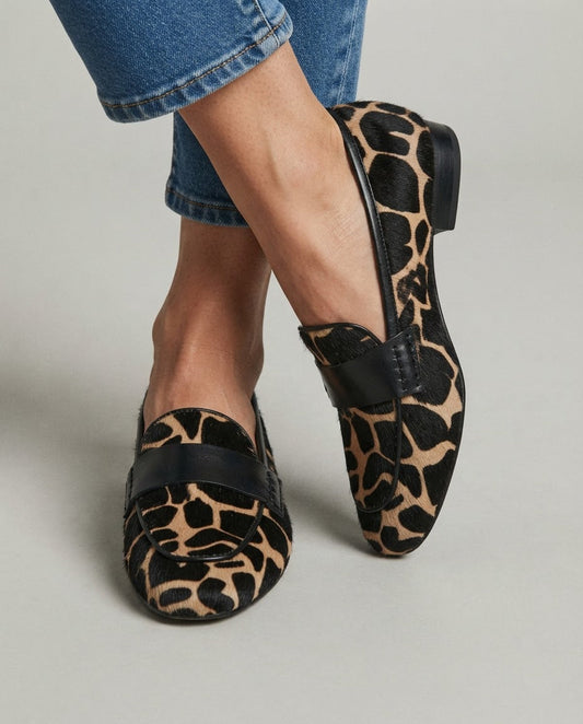 Joséphine | Mocassin girafe abricot