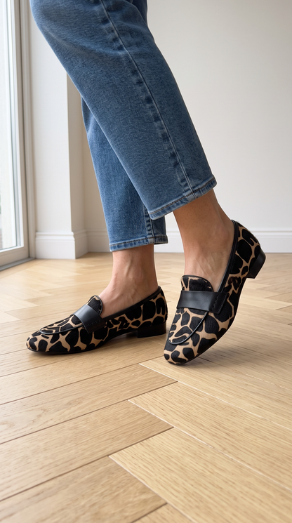 Joséphine | Mocassin girafe abricot