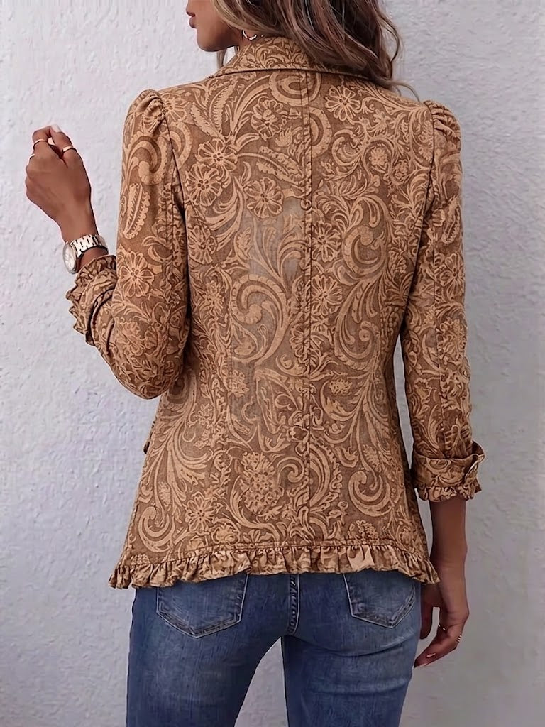 Mélanie – veste bohème fleurie marron
