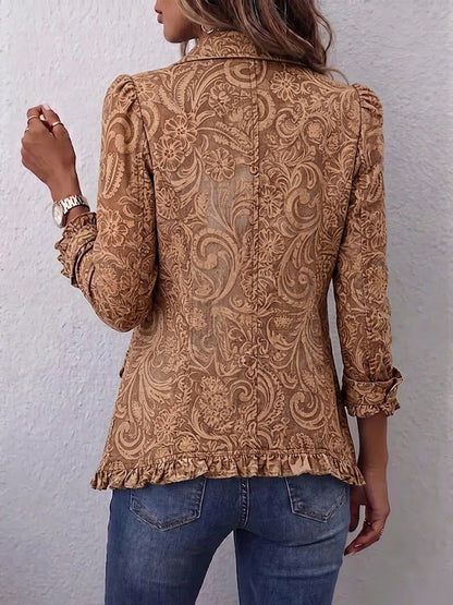 Mélanie – veste bohème fleurie marron