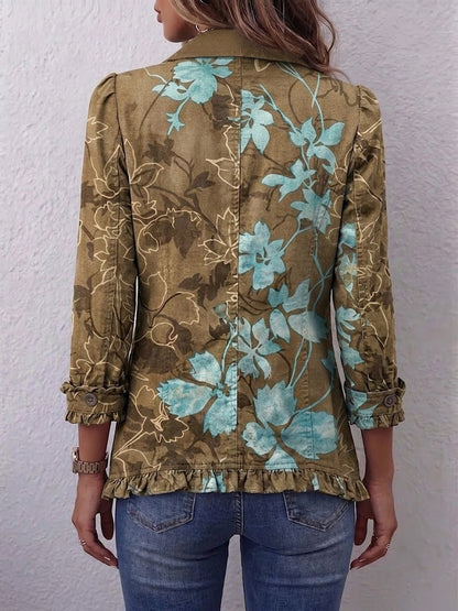 Béatrice – veste bohème fleurie à volants