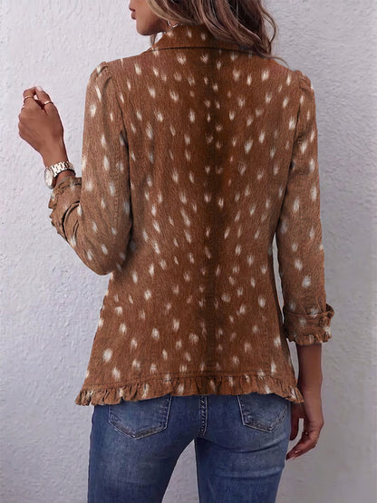Héloïse – veste bohème imprimé animal marron