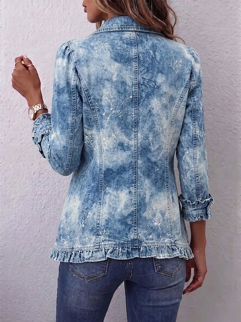 Eugénie – veste bohème botanique bleue