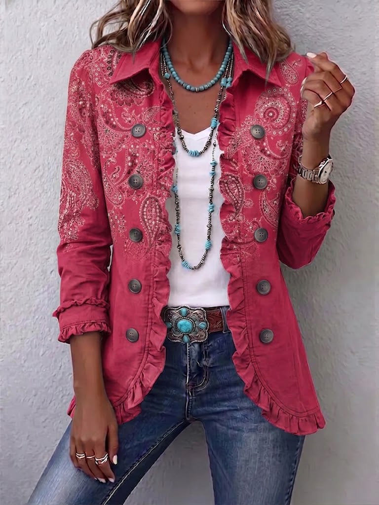 Irène – veste paisley vintage vieux rose