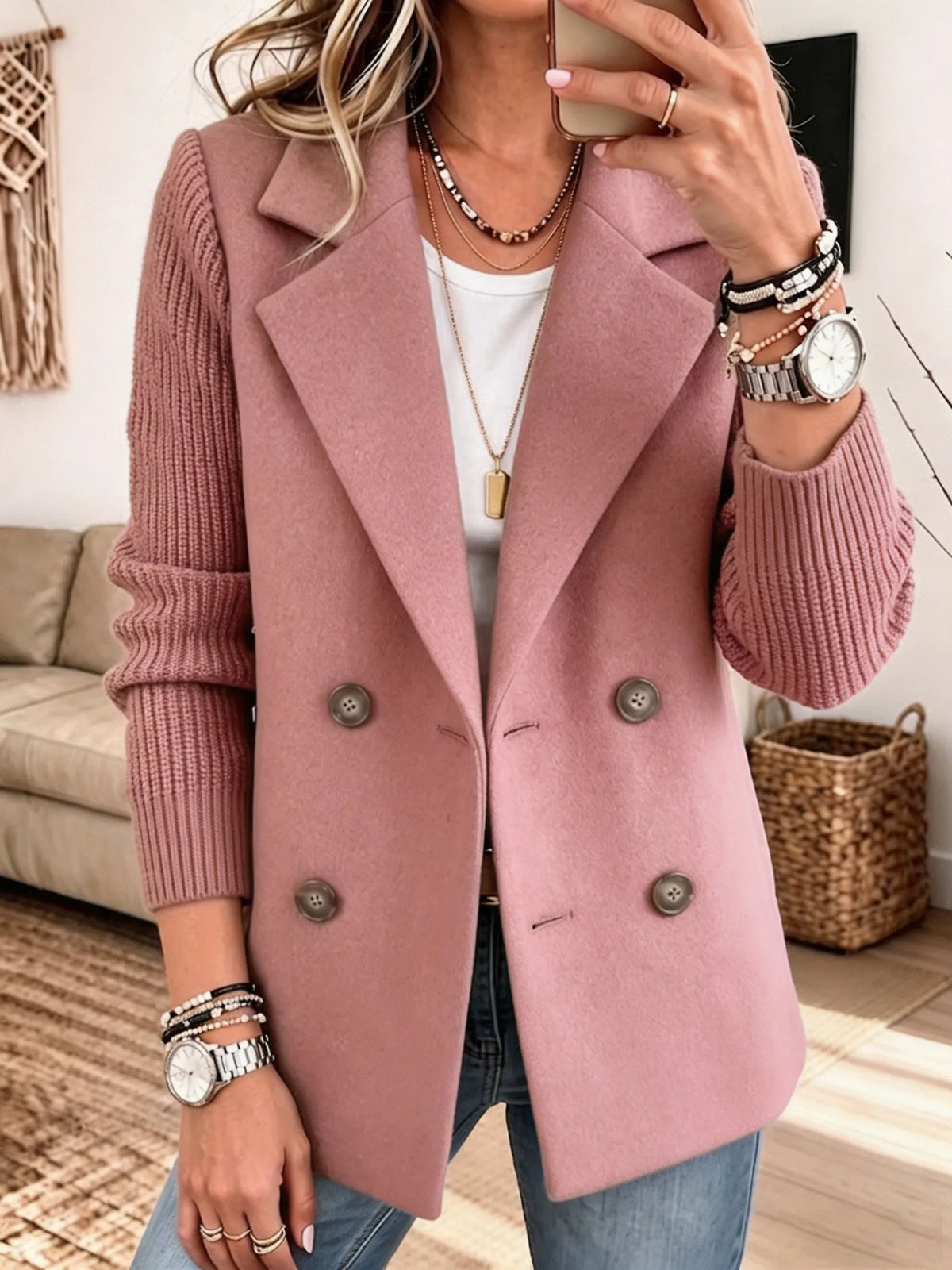 Clémentine – blazer élégant à manches en maille, vue 2